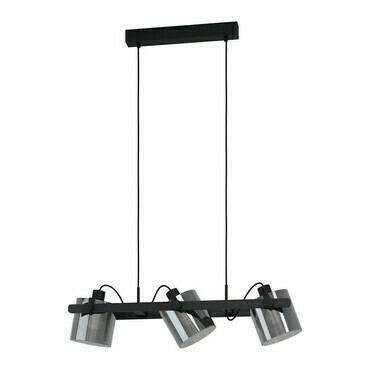 Svítidlo závěsné EGLO HL 3 E27 SCHWARZ SW-TRANSP.HORNWOOD 2