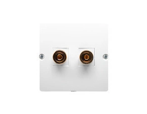 Zásuvka reproduktorová SIMON BMGL2.02/11, 1 násobná (přístroj s krytem), bílá