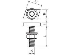 ACMHB M6x30 ZL šroub s hlavou T