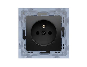 Zásuvka SIMON 10 CGZ1CZ.01/49, 1 nás., cl., 16A/250V~, bezšr. sv., černá mat