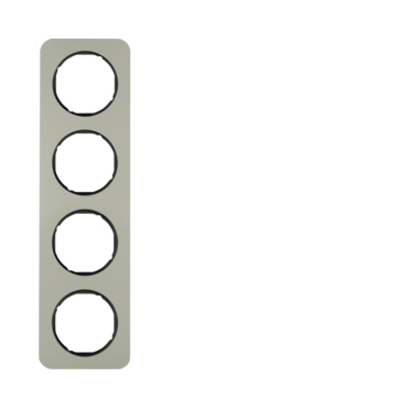 HAG 10142104 Rámeček 4-násobný, Berker R.1, ušlecht. ocel/černá