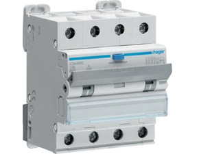 Chránič kombinovaný HAGER ADM466C chránič s nadproudovou ochranou C, 4 pól, 6 kA, 0,03