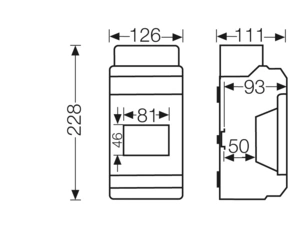 HEN KV 1604 Jističová skříň 1x 4,5 modulu, bez svorkovnice PE/N, kabelové vstupy přes elastické memb
