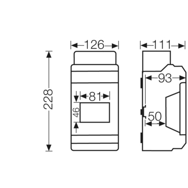 HEN KV 1604 Jističová skříň 1x 4,5 modulu, bez svorkovnice PE/N, kabelové vstupy přes elastické memb