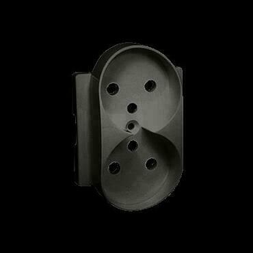 Kryt zásuvky SIMON 82068PDZ-38, 2 násobné, s uzemněním, grafitová