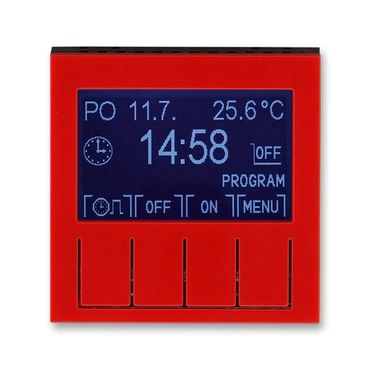 Hodiny spínací ABB Levit 3292H-A20301 65, , červená/kouř. černá, program. (ovl. jedn.)