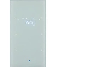 HAG 75642030 Senzor, skleněný, 2-násobný s pokojovým regulátorem teploty, Berker TS Sensor, sklo, bí