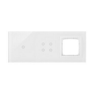 Kryt dotyk. ovl. SIMON DSTR3140/70, 2 ovl. Simon 54 Touch, 1 dotyk.+4 dotyk.+1 otvor, perlová/bílá