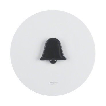 HAG 16512089 Kolébka s průhlednou čočkou a hmatným symbolem - zvonek, Berker R.1/R.3, bílá, lesk