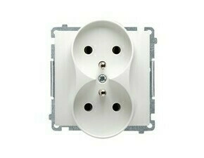 Zásuvka SIMON BMGZ2M.01/11, 2 nás, kolíky naproti sobě, 16A/250V~, šr. sv., bílá