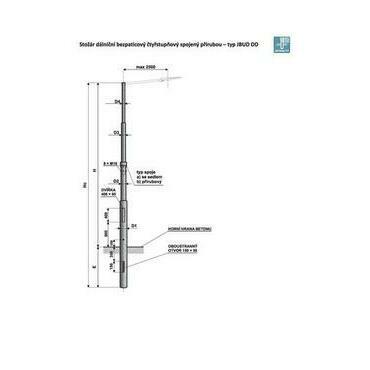 JBUD 15 DD P stožár silniční čtyřstupňový, dvoudílný, přírubový