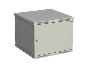 Rozvaděč nástěnný SOLARIX SENSA-9U-66-21-G, 19", 9U, RAL 7035, 600x600 mm, plechové dveře