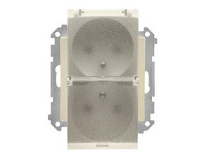 Zásuvka SIMON TGZ2BMCZ.01/144A, 1 násobná, IP44, s těsněním, průhledné víčko, champagne matná