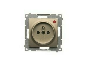 SIMON DGZ1CZ.01P/44 Zásuvka silová 1 násobná typ E, s uzemněním, se clonkami, 16 A/250 V~ bez šroub