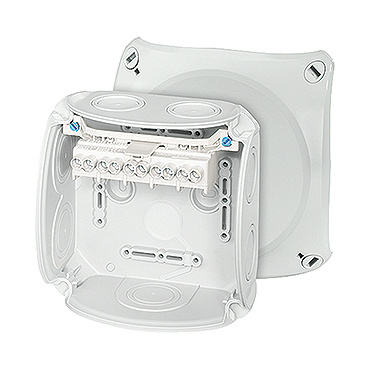 HEN DK 0606 GZ Krabcová rozvodka pro vnitřní a venkovní chráněné instalace IP 66, se svorkovnicí do