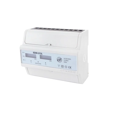 Elektroměr SEZ EDIN 372L 5-100 A, 2 tarif, 3 fázový, LCD displej, 7M/DIN