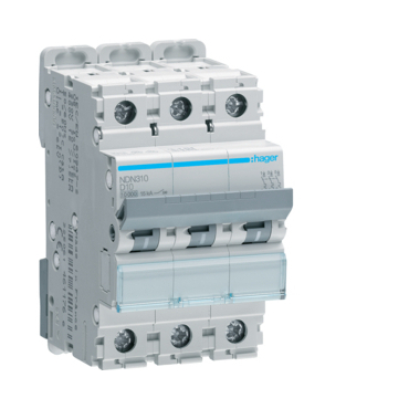 Jistič třípolový HAGER NDN310 3 pól. 10A, char.D, 10 kA