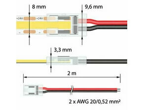 Konektor Připojovací MC LED jednobarevných LED pásků 8 mm, 2 piny (ML-112.004.78.8)