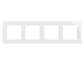 SIMON TRN4/181 Rámeček 4 násobný, skleněný bílá