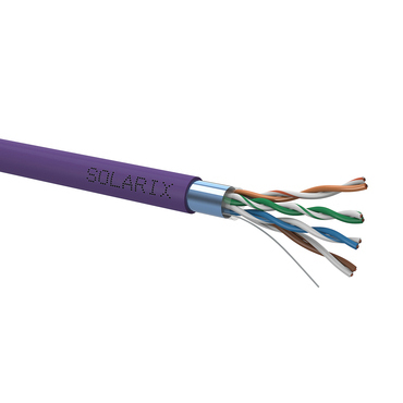 Kabel datový SOLARIX SXKD-5E-FTP-LSOH, CAT5E, FTP, LSOH, Dca s1 d2 a1, 500m, fialový