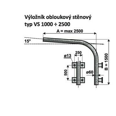 VS 1 - 1000 výložník obloukový, stěnový