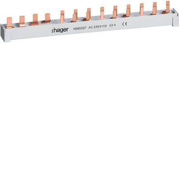 HAG KB663DT Hřebenová přípojnice jazýčková 10mm2/13mod. pro 4P