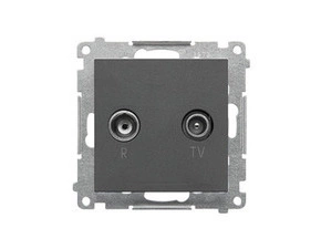 SIMON TAK.01/116 Zásuvka anténní R-TV koncová oddělená (přístroj s krytem), 1x vstup: 5÷862 MHz bílá