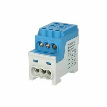 EL 1003208 Blok pro rozdělení fází UVB 200 N, 1pól., 200A, AL/CU, 1000V, modrý, na DIN (bal.3)