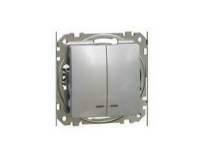 SCHN SDD113105L Sedna D/E - Přepínač sériový řazení 5So orientační kontrolka, Aluminium