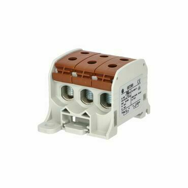 EL 1006027 Svorka univerzální RKA 50 1/6 L B, 150A, 1pól. (6x vstup), AL/CU, hnědá, na DIN/na panel