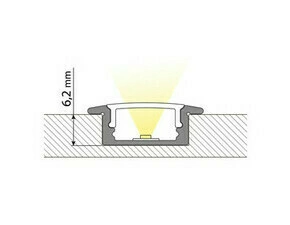 Profil vestavný MC LED VO 23x8mm bez difuzoru černý 2m