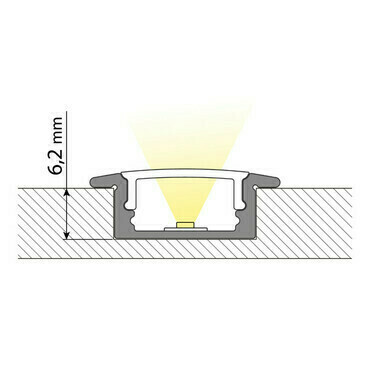 Profil vestavný MC LED VO, 23x8 mm, bez difuzoru černý, 3 m