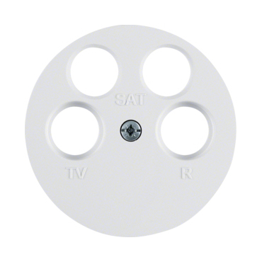 HAG 14842089 Centrální díl pro anténní zásuvku se čtyřmi otvory, Berker R.1/R.3, bílá, lesk