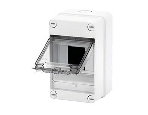 Rozvaděč pro nástěnnou montáž GEWISS GW40001, 4m ip55, bez n/pe svorkovnice, kouřová dvířka