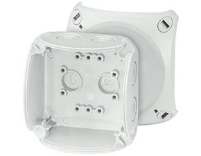 HEN KF 0200 G Krabicová rozvodka pro nechráněné venkovní instalace, šedá, s předlisy, bez svorek, IP