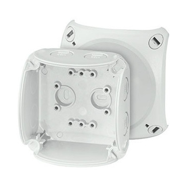 HEN KF 0200 G Krabicová rozvodka pro nechráněné venkovní instalace, šedá, s předlisy, bez svorek, IP