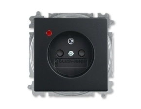 Zásuvka jednonásobná ABB Future 5599B-A02357885, mechová černá, s ochranou před přepětím