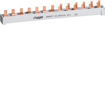 HAG KB663FT Hřebenová přípojnice jazýčková 10mm2/13mod. pro 4P