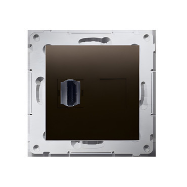 Zásuvka HDMI SIMON 54 DGHDMI.01/46, 1 násobná (přístroj s krytem), hnědá metalizovaná