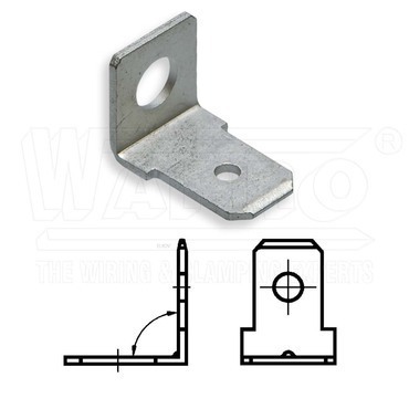 wpr9103 KONY-V90-6308-M4-SN nýtovací kolík úhlový 90°(DIN 46244), 6,3 x 0,8 mm, o M4, mosaz, pocínov
