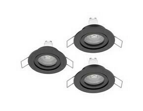 Vestavné svítidlo BARRANCO GU10, 3ks černá O84 mm 3x4,5W EGLO