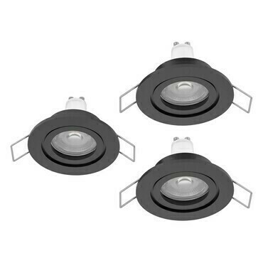 Vestavné svítidlo BARRANCO GU10, 3ks černá O84 mm 3x4,5W EGLO