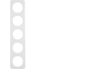 HAG 10152189 Rámeček 5-násobný, Berker R.1, bílá, lesk