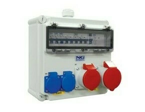 NG Zásuvková kombinace zás. 1x CEE 32A 5p 400V, 1x CEE 16A 5p 400V, 2x 16A 230V, chránič 4p, jističe