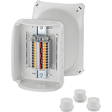 HEN DK 1610 P krabicová rozvodka pro vnitřní a venkovní chráněné instalace IP 55/IP 66, se svorkovni