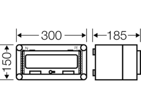 HEN Mi 1111 Jističová rozvodnice IP 65, prostor na 12 modulů v 1 řadě,  s odklápěcím okénkem a se sv