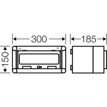 HEN Mi 1111 Jističová rozvodnice IP 65, prostor na 12 modulů v 1 řadě,  s odklápěcím okénkem a se sv
