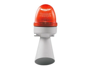 SCHM SIR-40703 houkačka s opt. signalizací, 240 VAC, trv. tón, SLEM F, rudá, 40703
