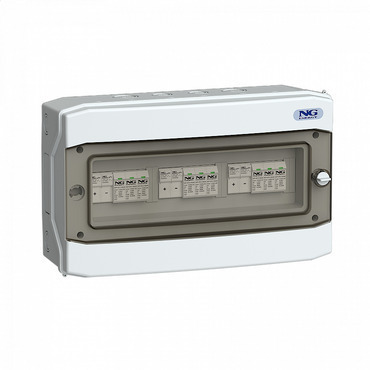 NG FVE 51 6649.01 Fotovoltaický rozvaděč ASABOX 3x svodič přepětí DC T1+T2, 3x pojistkový odpínač DC