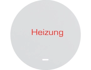 HAG 16212049 Kolébka s průhlednou čočkou a potiskem "Heizung Notschalter", Berker R.1/R.3, bílá, les